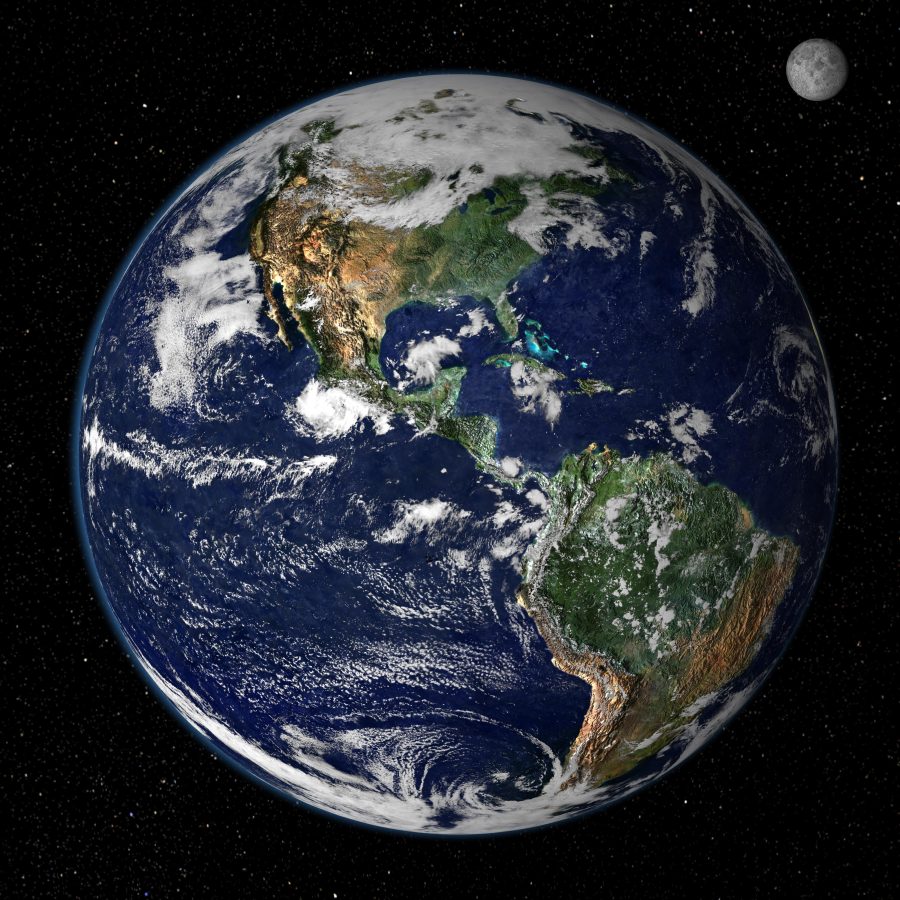 Fotomural Earth from Space — This true-color image shows North and South America as they would appear from space 35,000 km (22,000 miles) above the Earth. The image is a