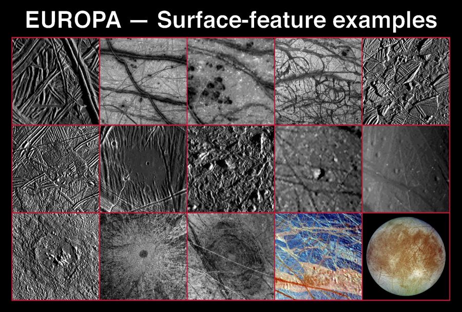 Fotomural Various Landscapes and Features on Europa