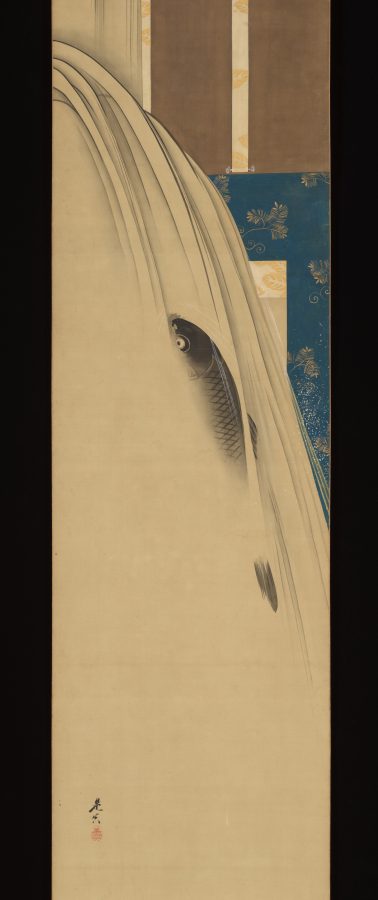 Fotomural A Carp Ascending a Waterfall